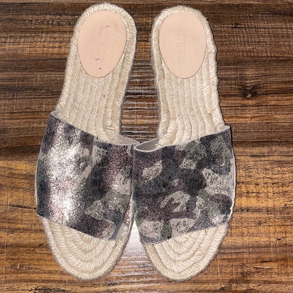 J.Crew Camo Espadrille Slip ons